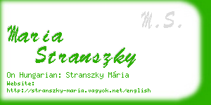 maria stranszky business card